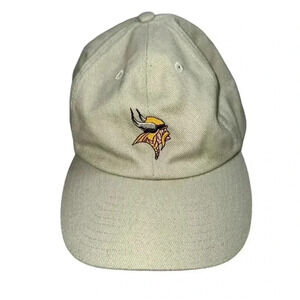 Vintage NFL Minnesota Vikings hat MN baseball cap football team tan embroidered